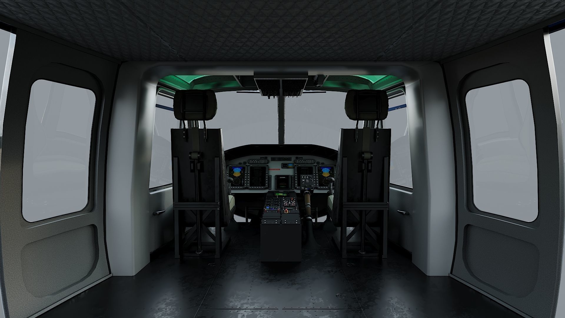 Helicopter Bell 412 LAFD Low-poly 3D model_20