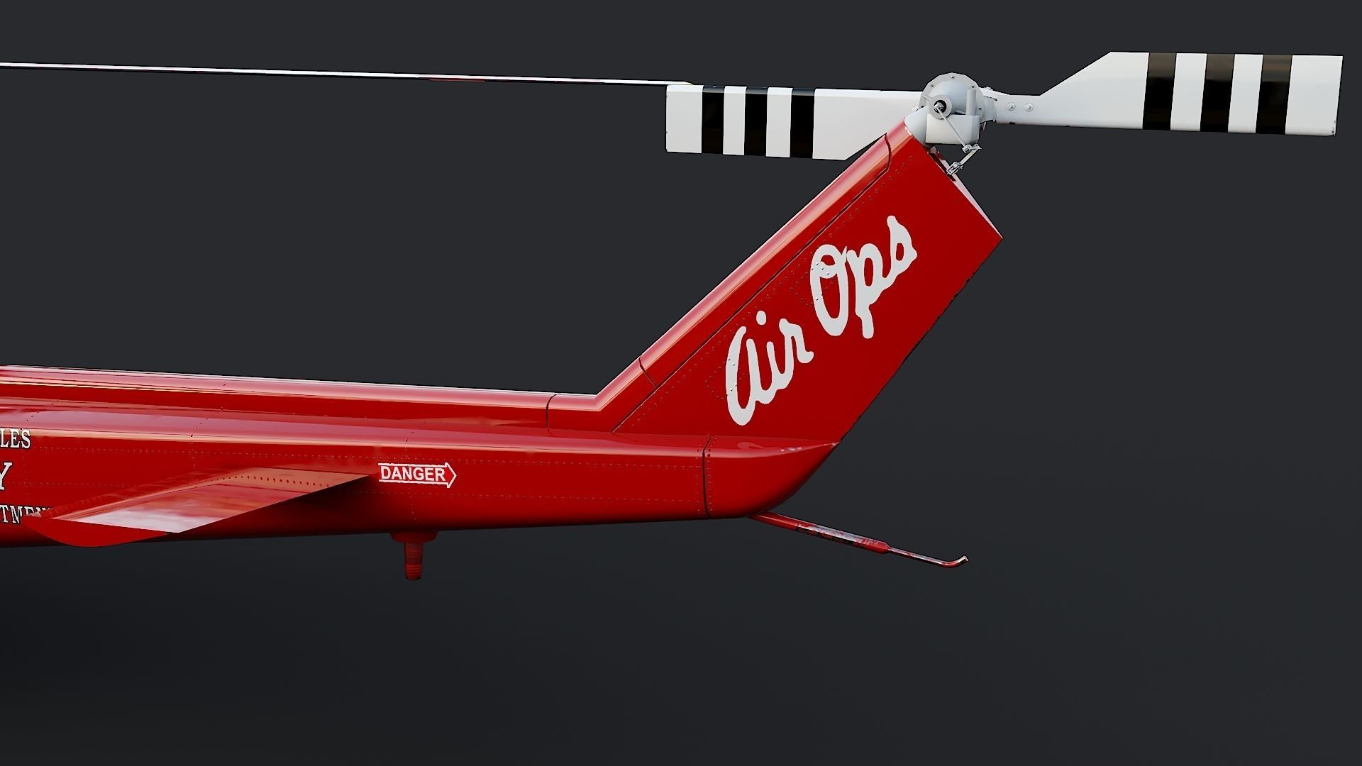 Helicopter Bell 412 LAFD Low-poly 3D model_22