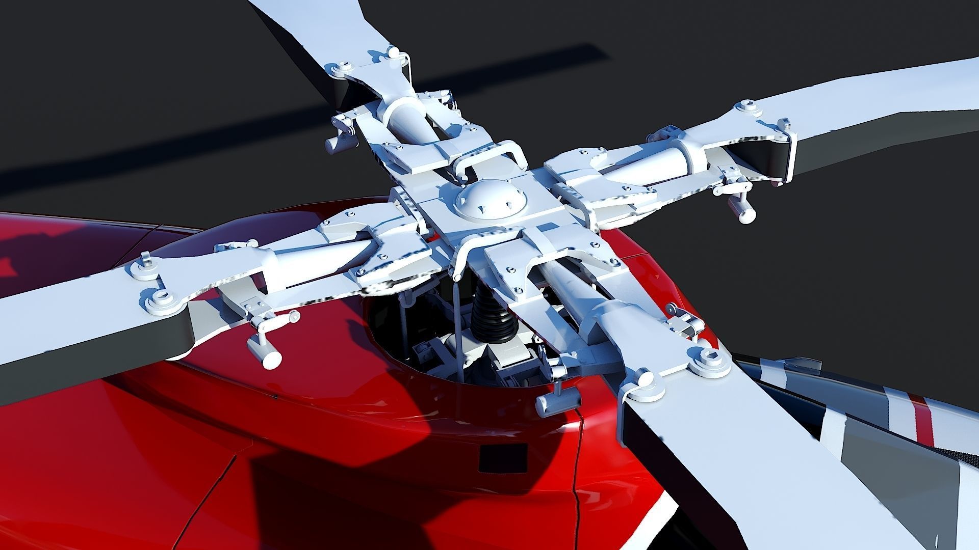Helicopter Bell 412 LAFD Low-poly 3D model_21