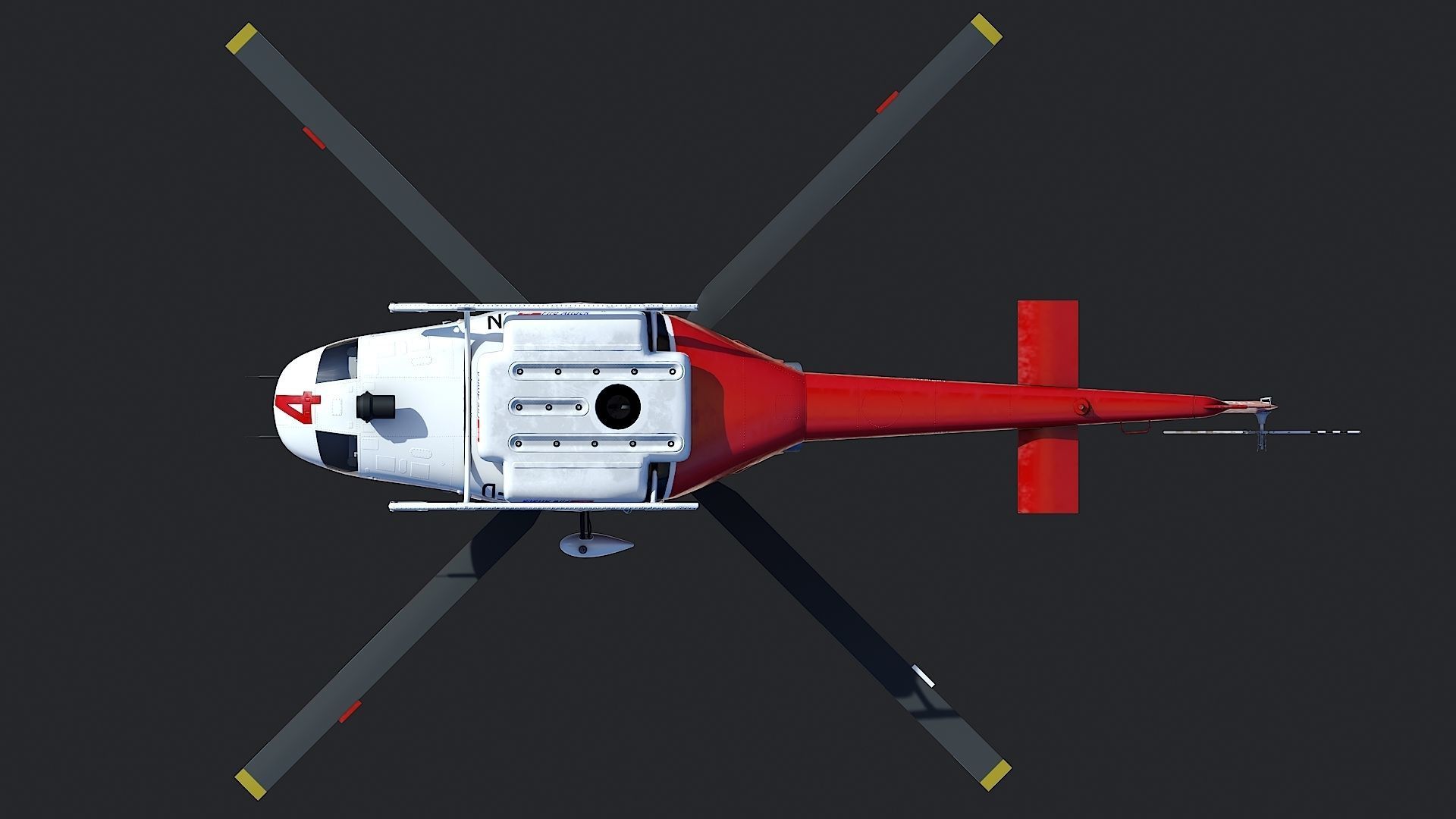 Helicopter Bell 412 LAFD Low-poly 3D model_24
