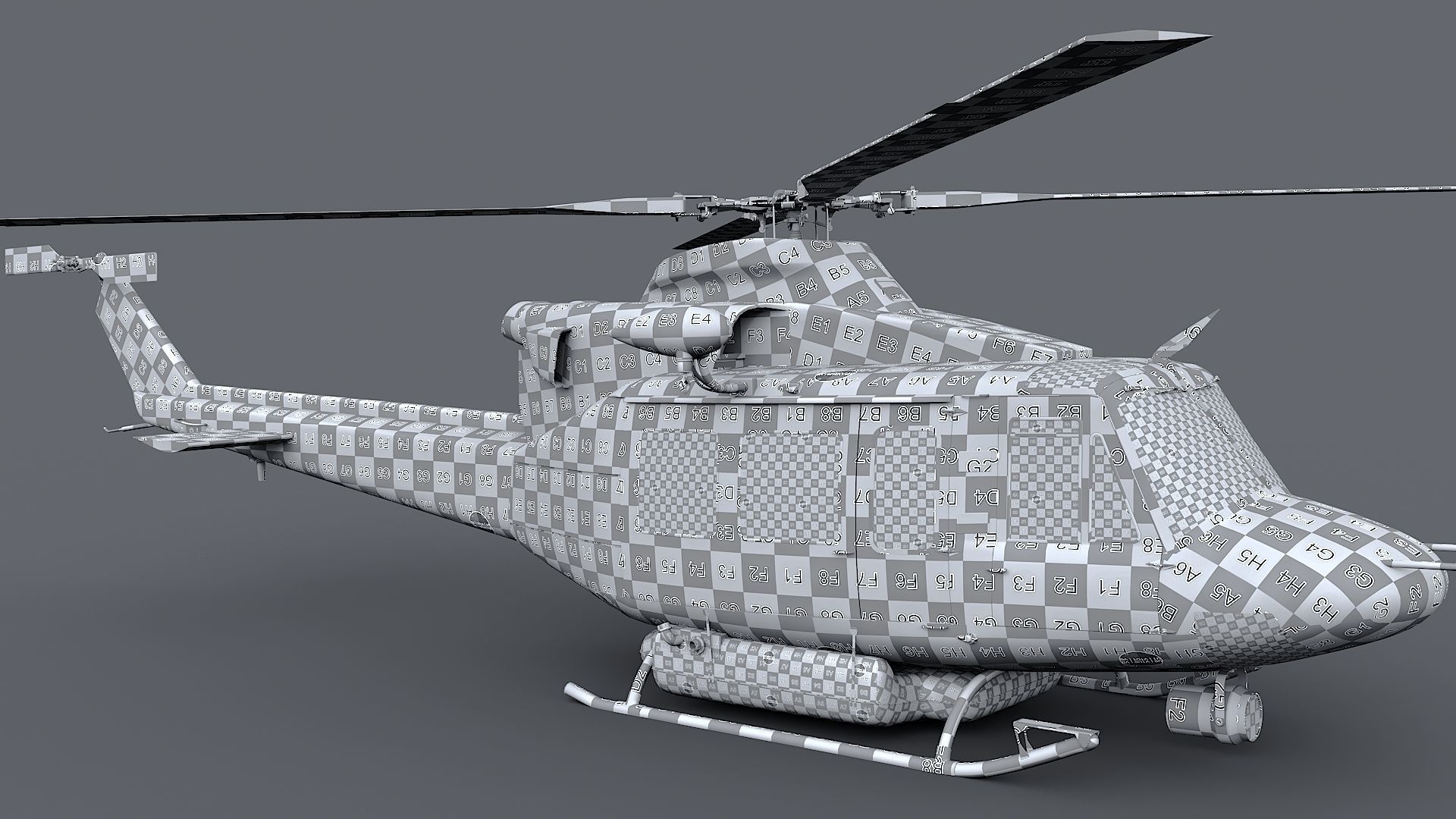 Helicopter Bell 412 LAFD Low-poly 3D model_41