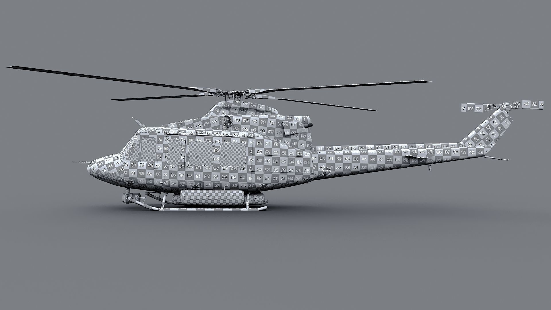 Helicopter Bell 412 LAFD Low-poly 3D model_40