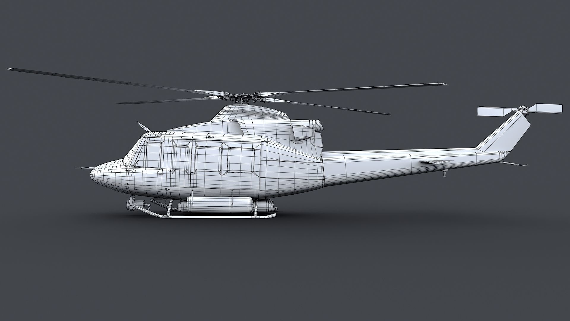 Helicopter Bell 412 LAFD Low-poly 3D model_35