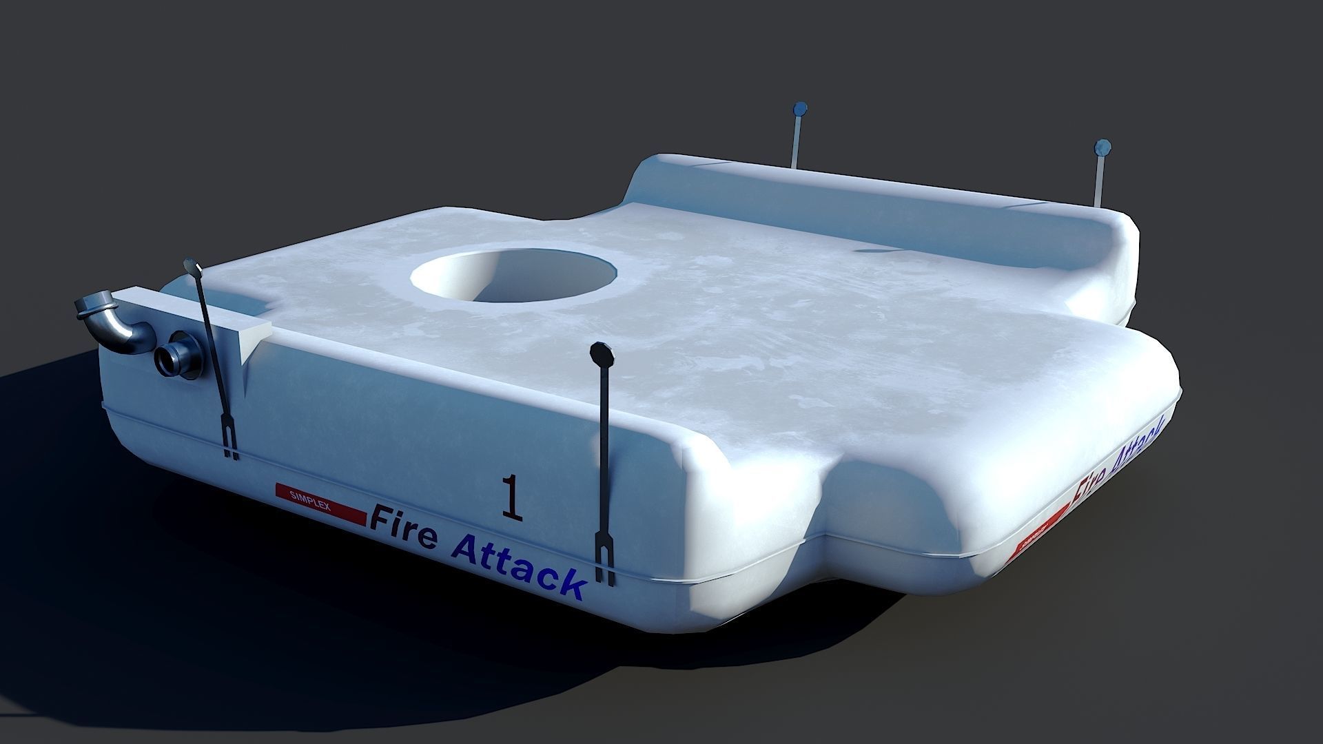 Helicopter Bell 412 LAFD Low-poly 3D model_29