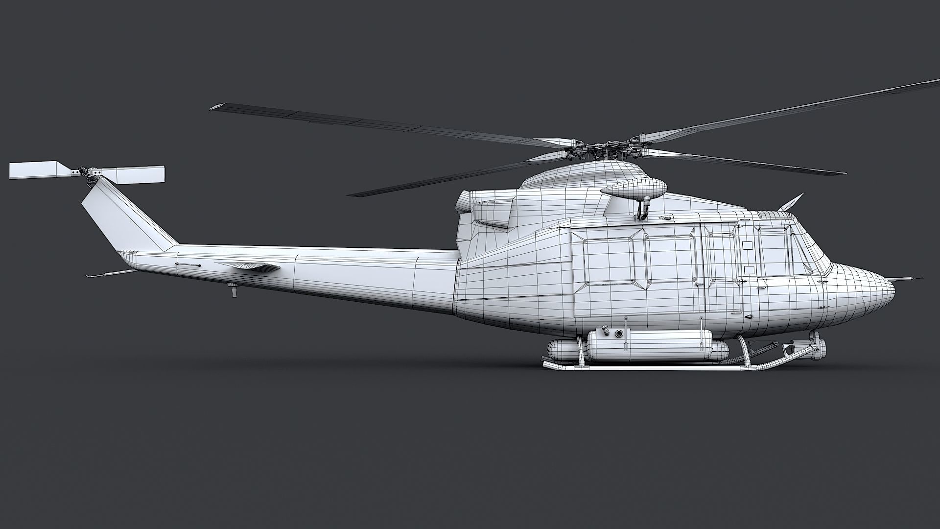 Helicopter Bell 412 LAFD Low-poly 3D model_36