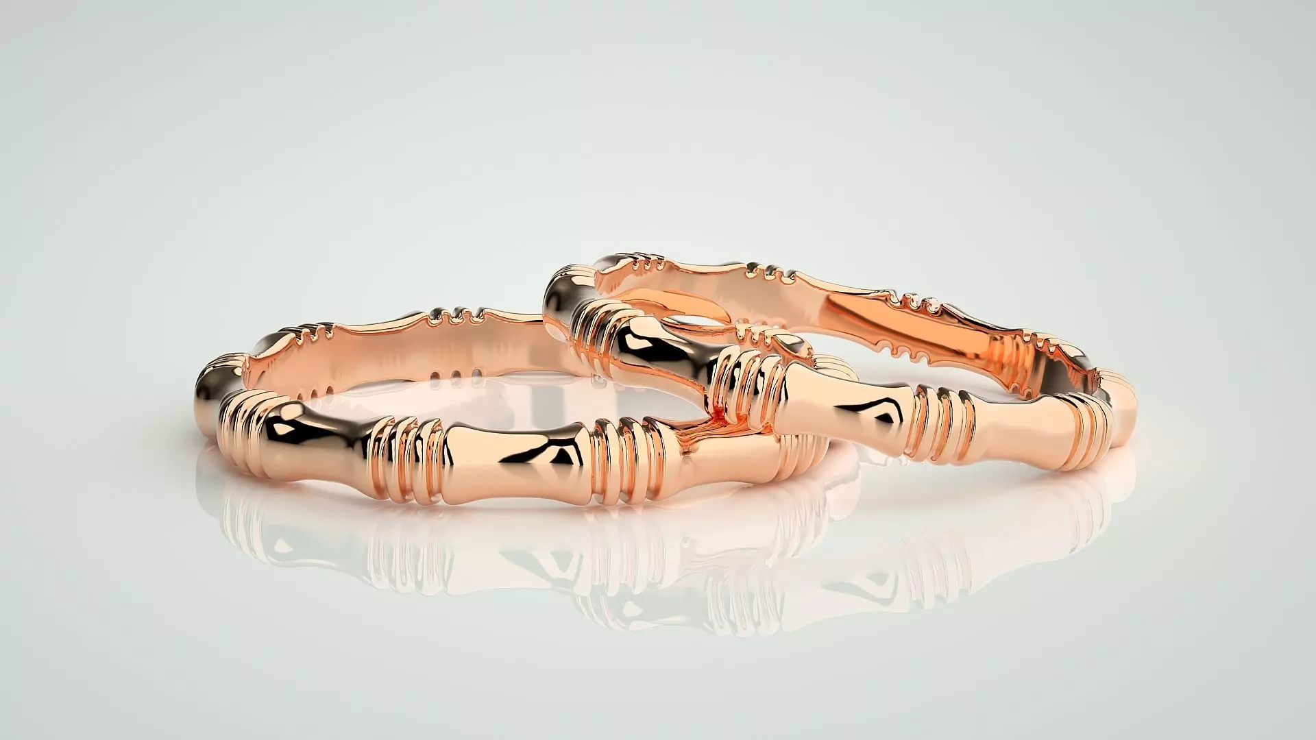 Thin Plain Gold Couple Band Ring 3dm stl render detail  3D print model_0