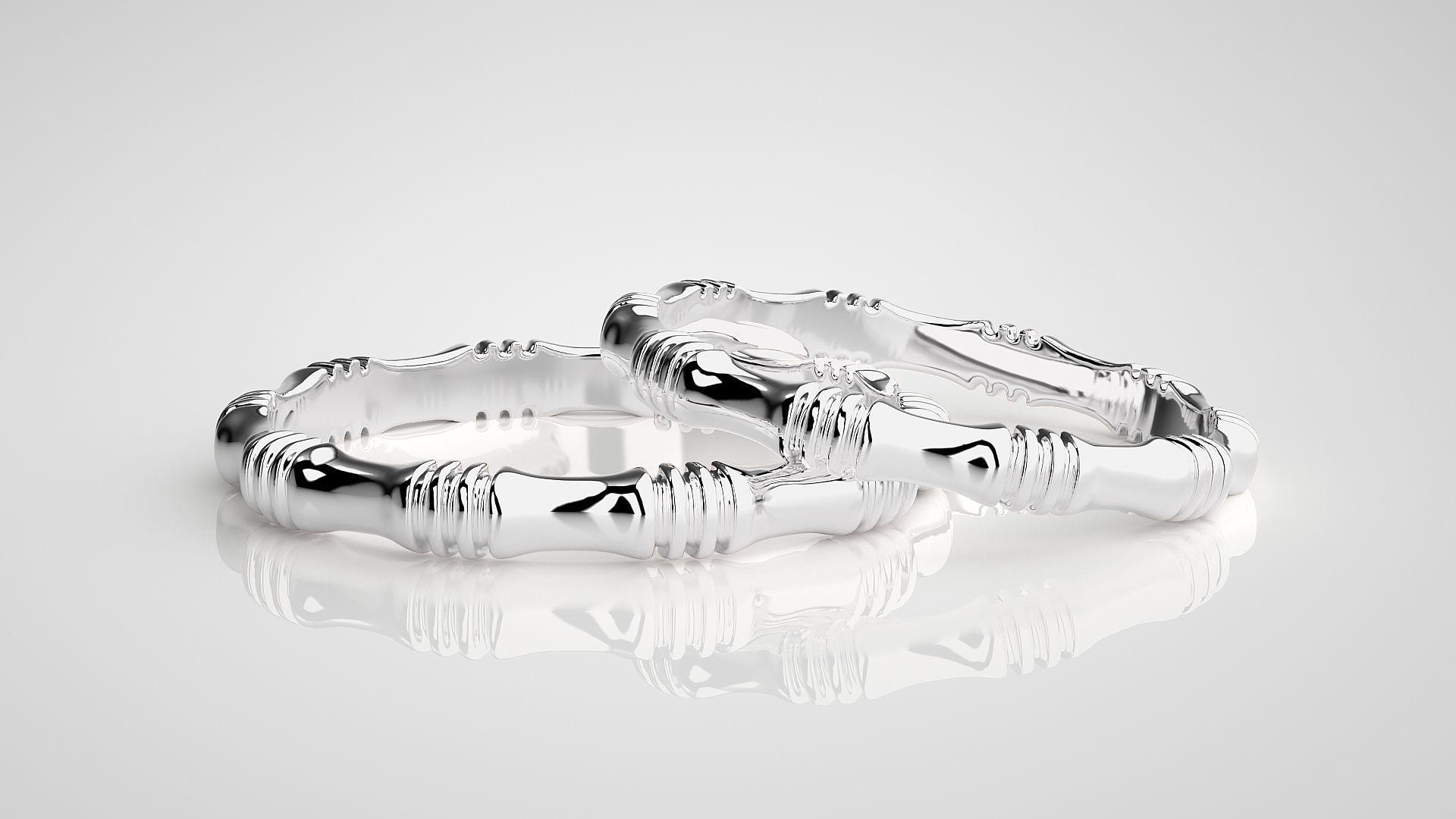 Thin Plain Gold Couple Band Ring 3dm stl render detail  3D print model_5