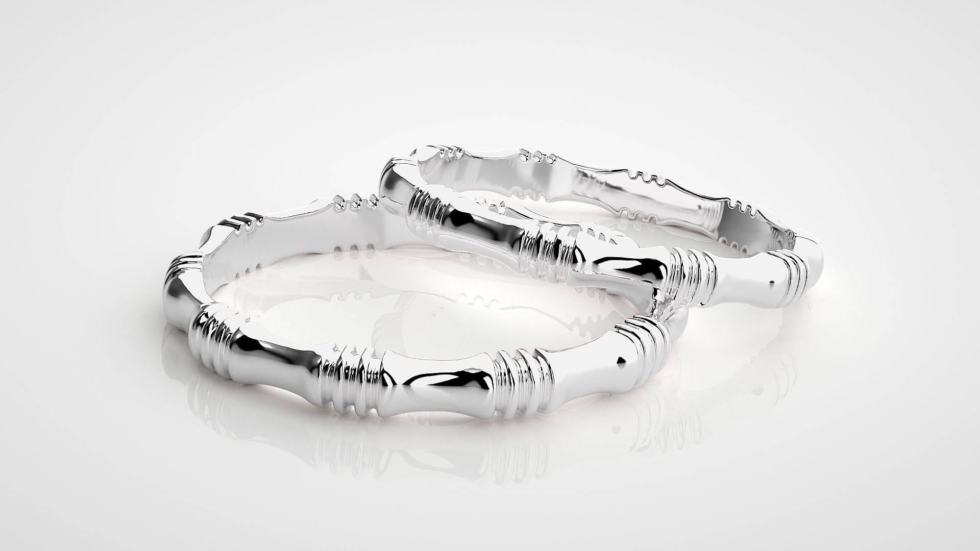 Thin Plain Gold Couple Band Ring 3dm stl render detail  3D print model_6