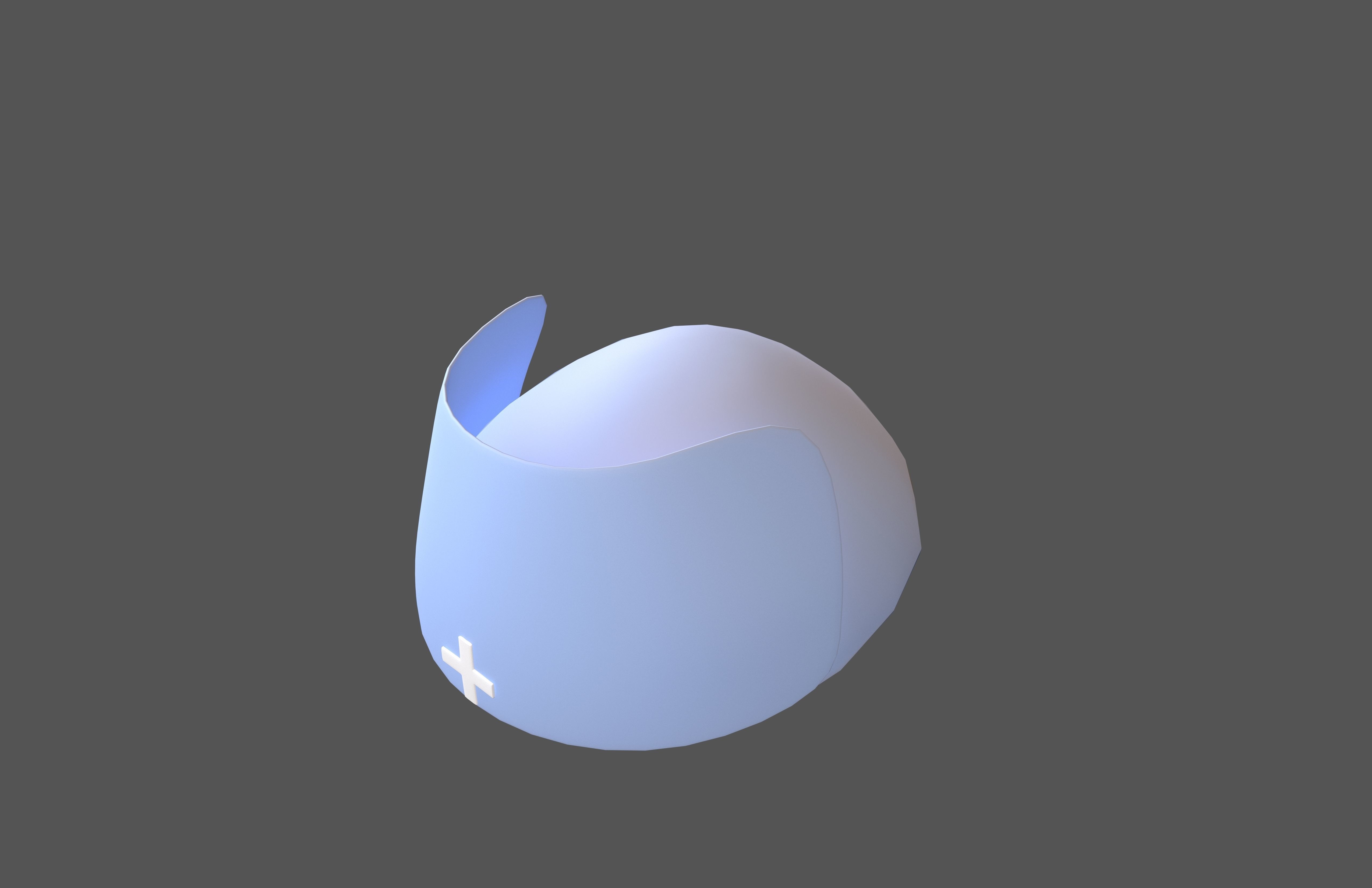 Nurse Hat v1 002 Low-poly 3D model_2