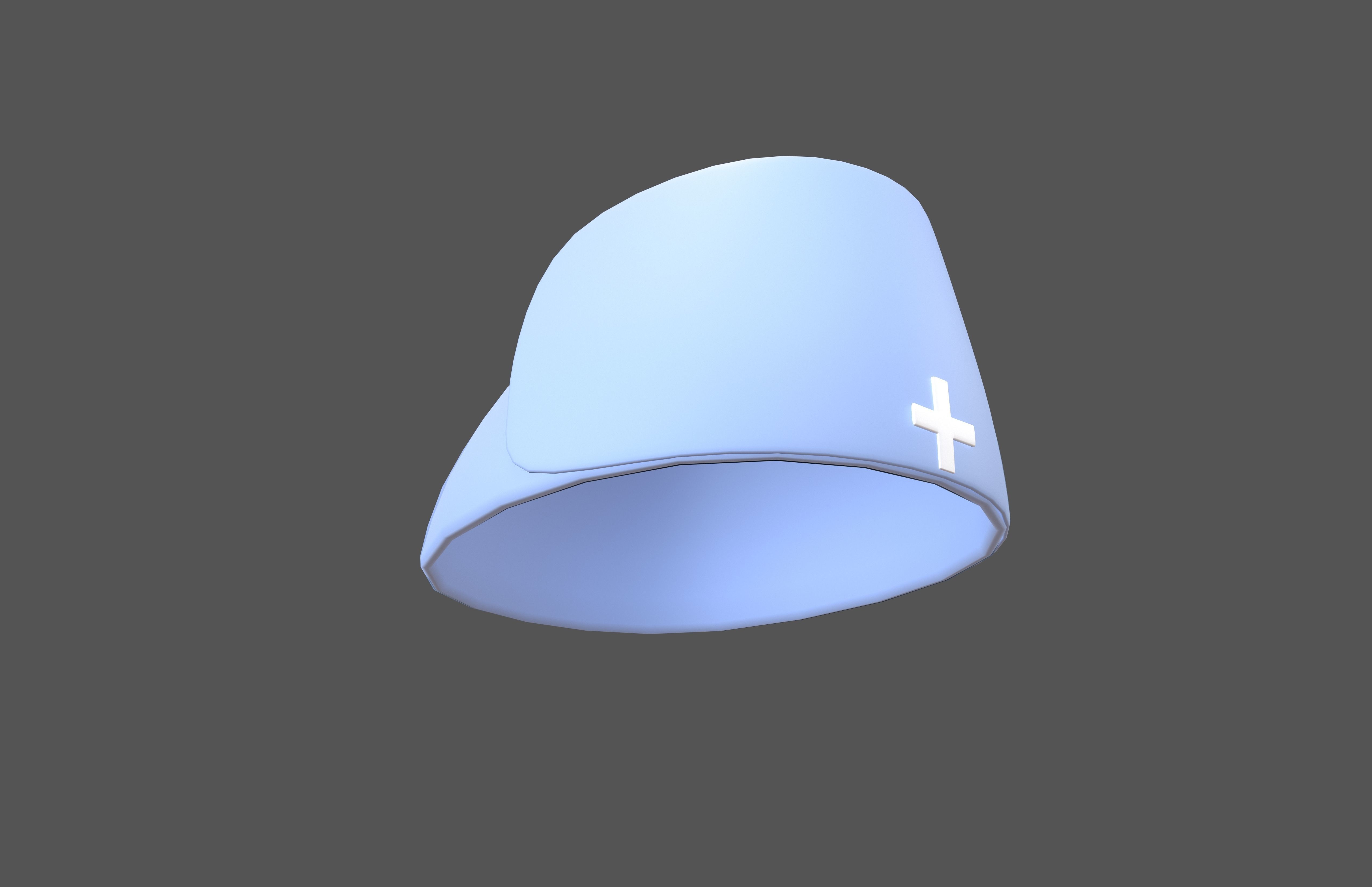 Nurse Hat v1 002 Low-poly 3D model_3