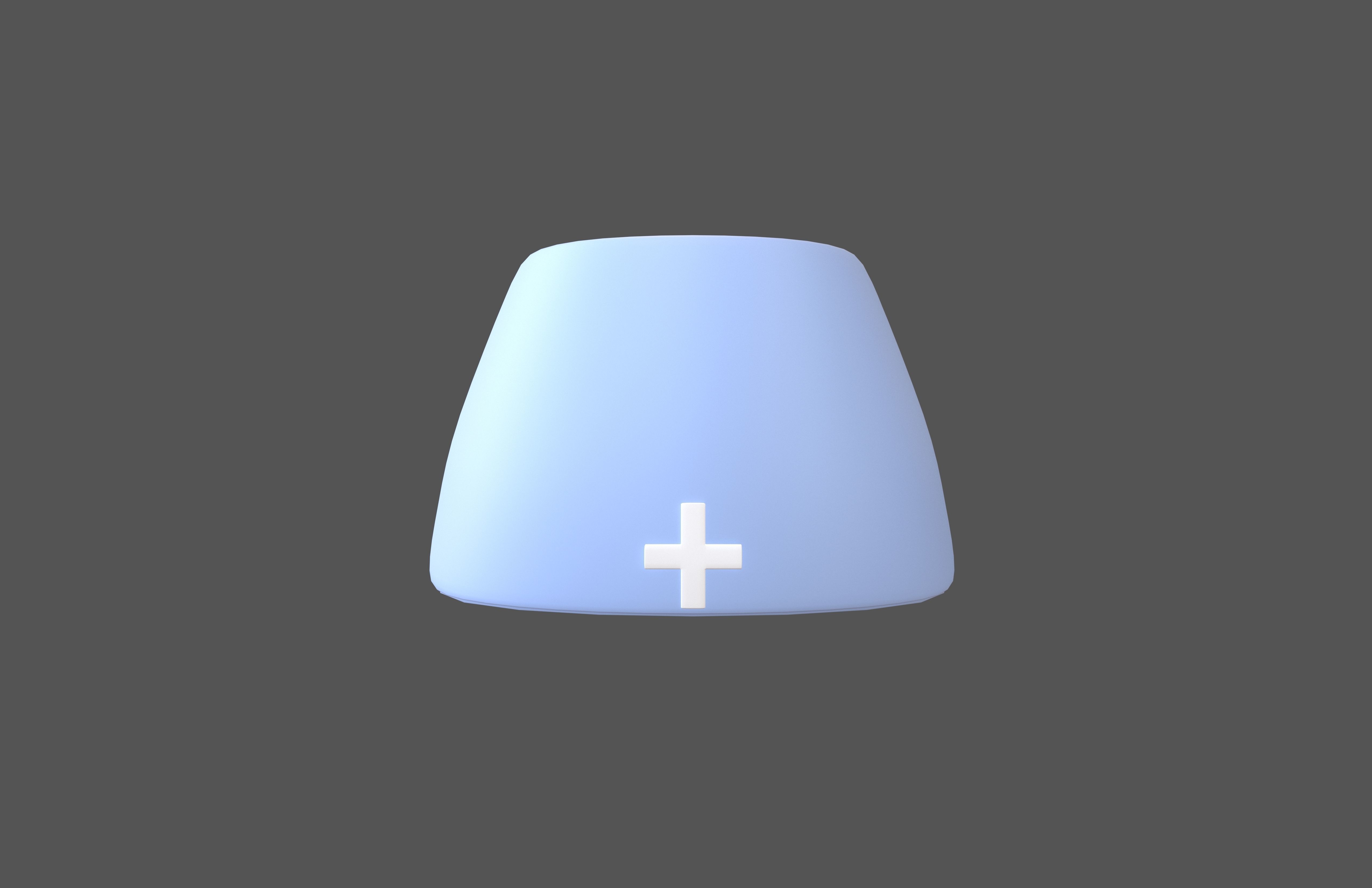 Nurse Hat v1 002 Low-poly 3D model_1