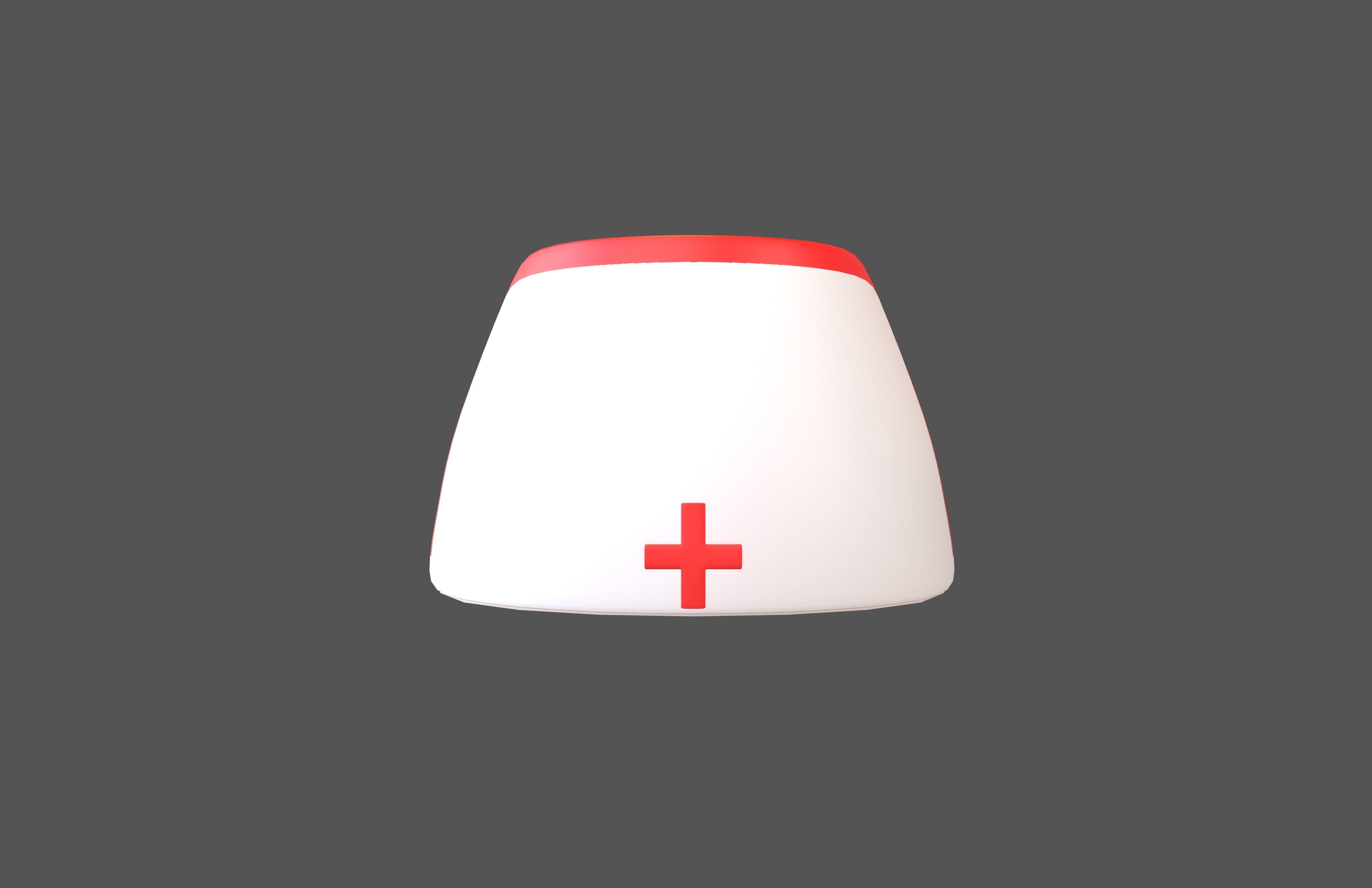 Nurse Hat v1 003 Low-poly 3D model_2