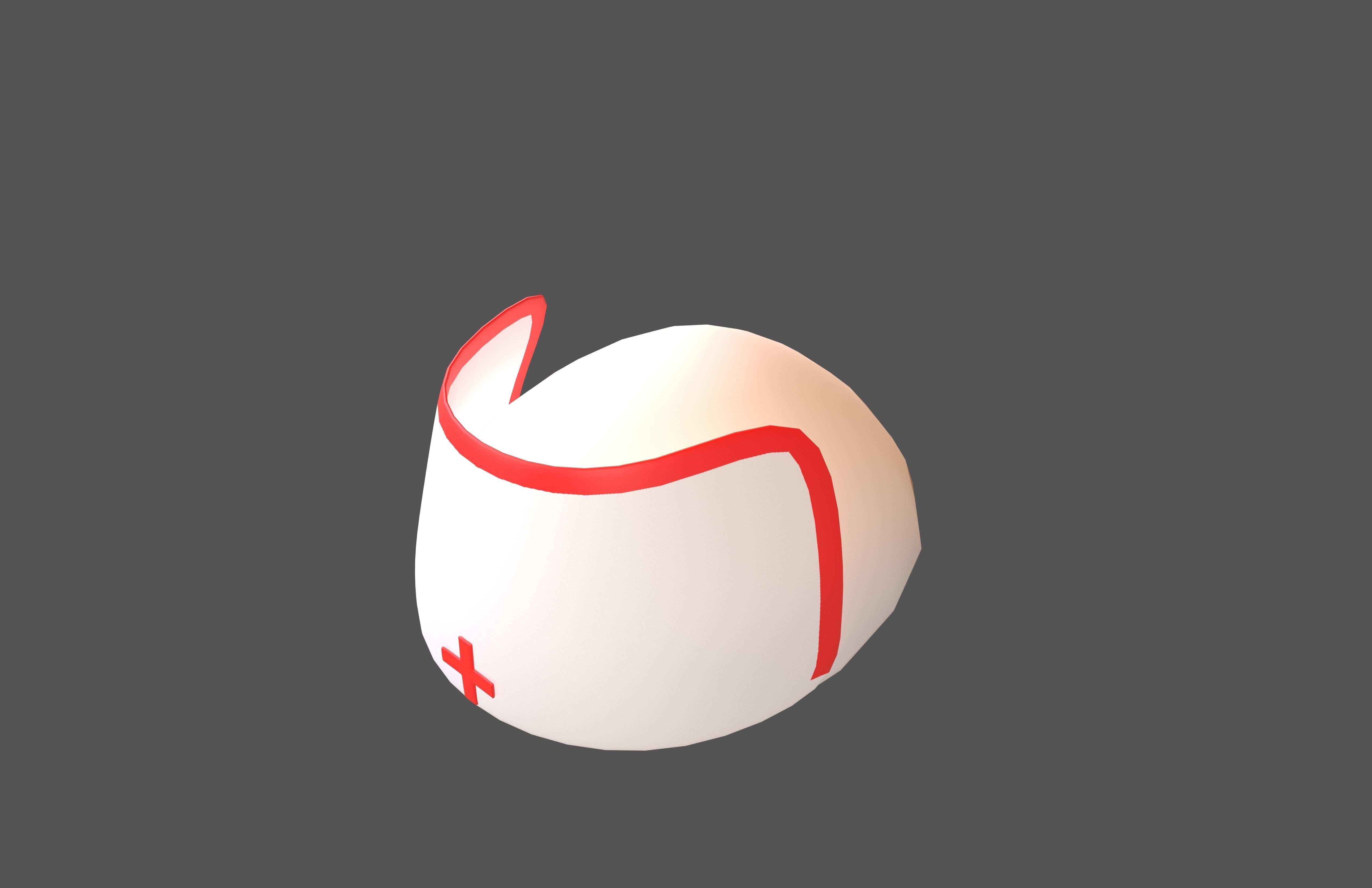 Nurse Hat v1 003 Low-poly 3D model_3