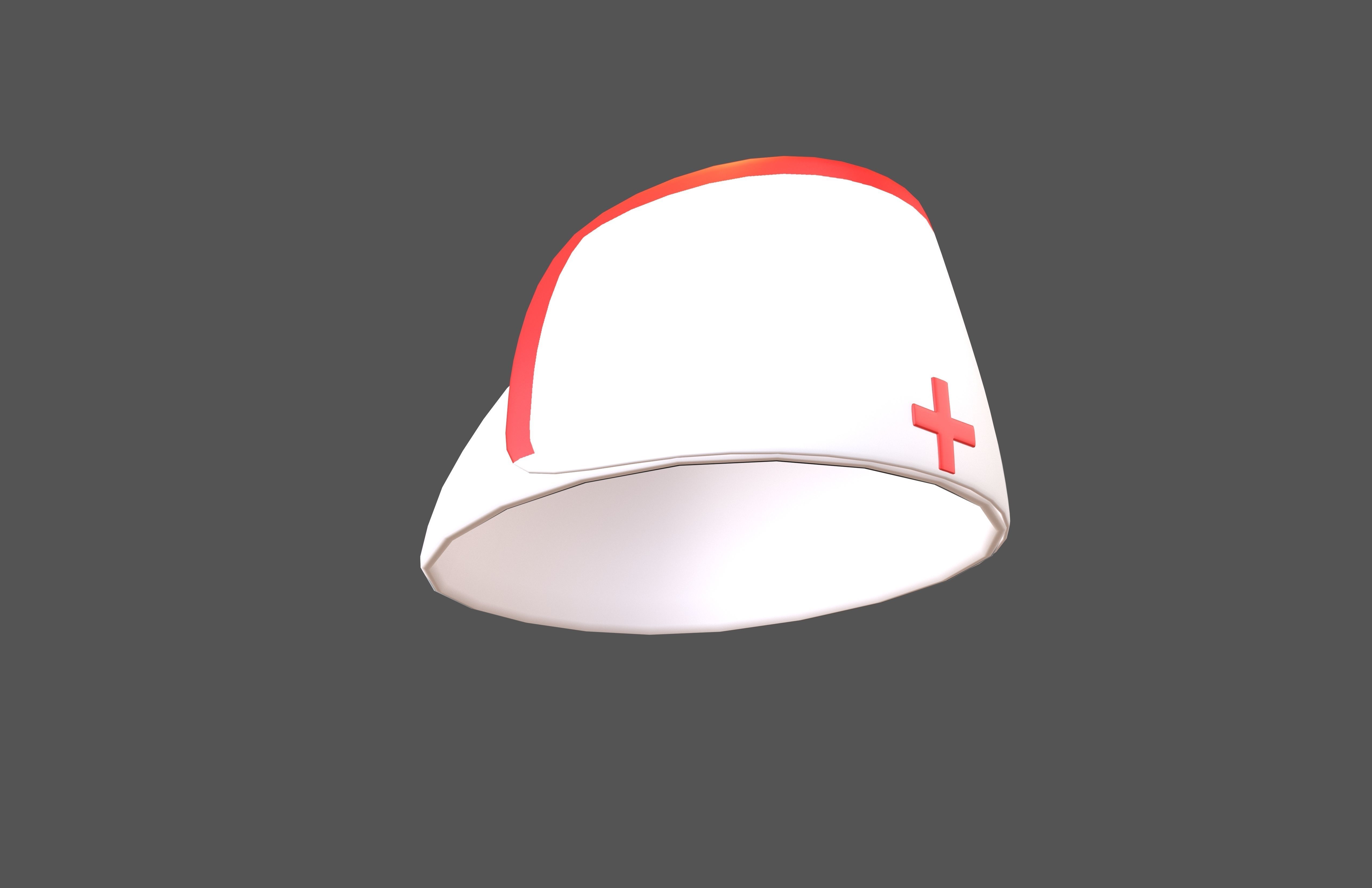 Nurse Hat v1 003 Low-poly 3D model_1