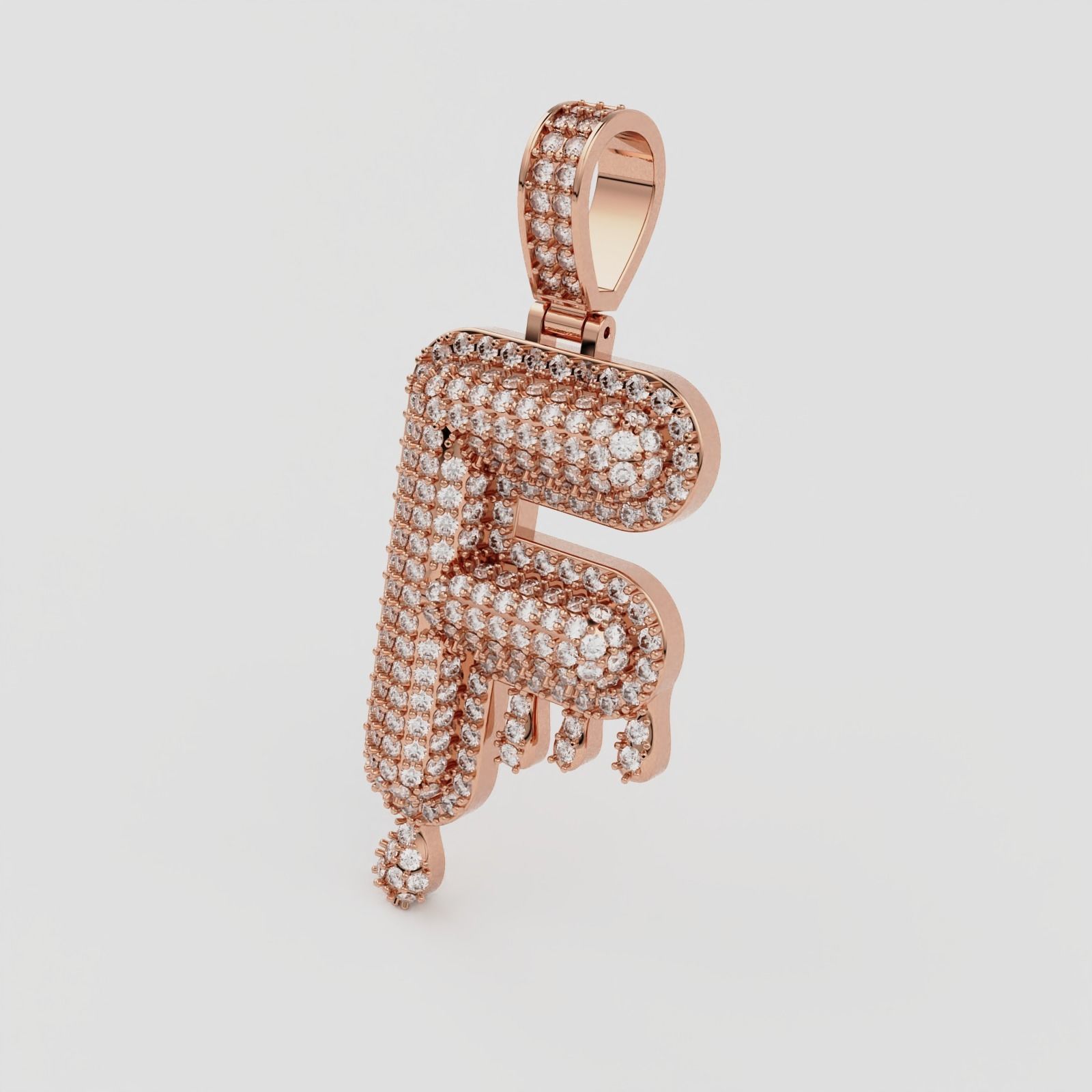 Bubble Letter F with Drip Pendant 3D print model_16