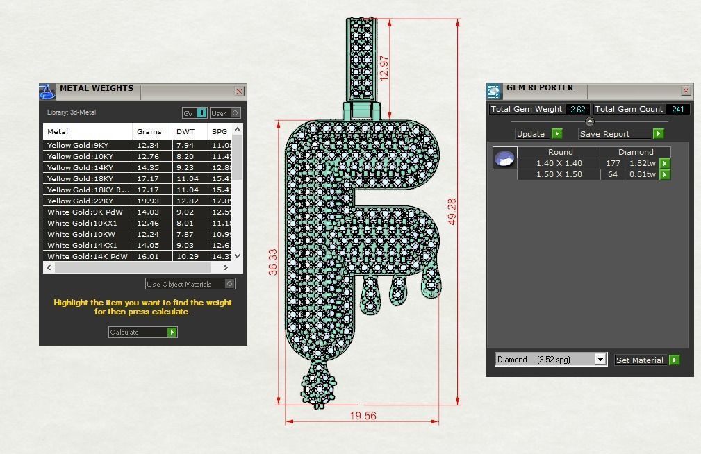 Bubble Letter F with Drip Pendant 3D print model_17