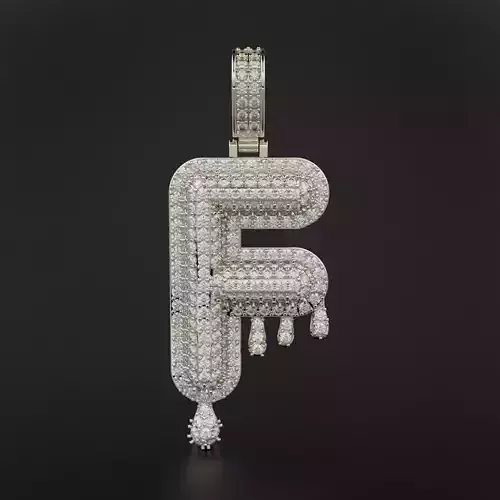 Bubble Letter F with Drip Pendant 3D print model