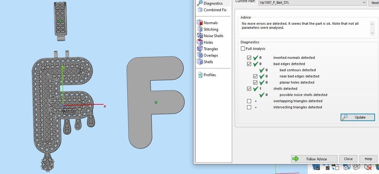 Bubble Letter F with Drip Pendant 3D print model_14