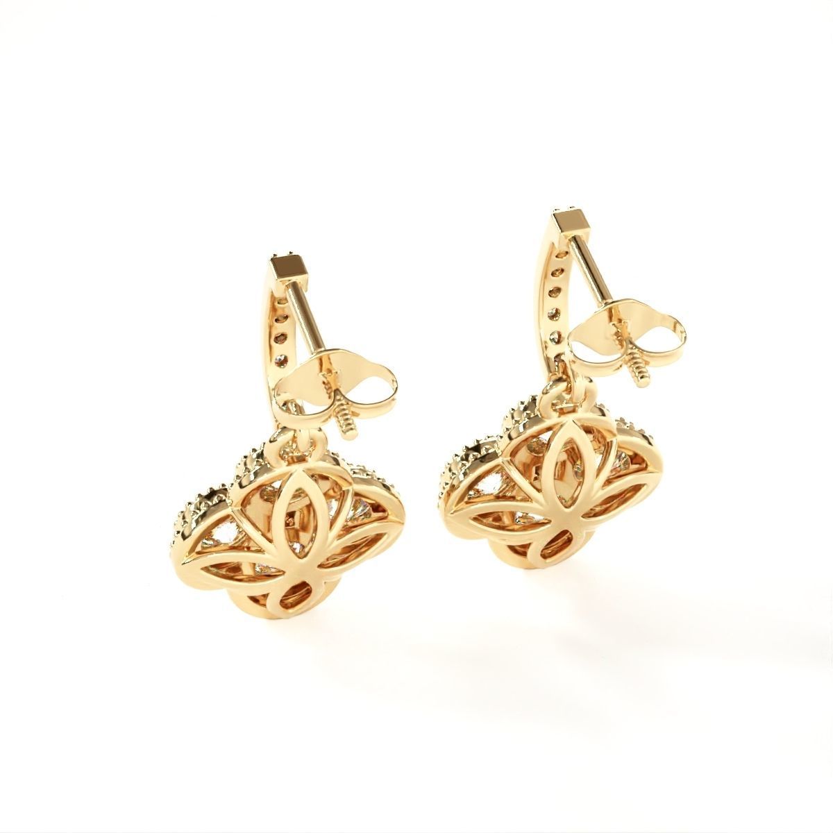 Drop earring 3D print model_3