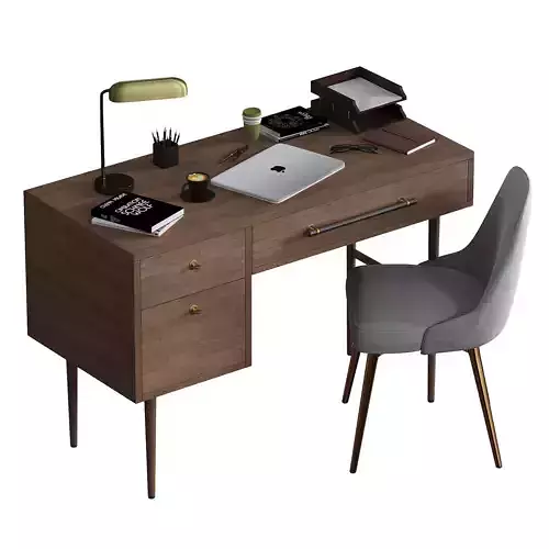 West Elm  Mid-Century Swivel Office Chair - Velvet