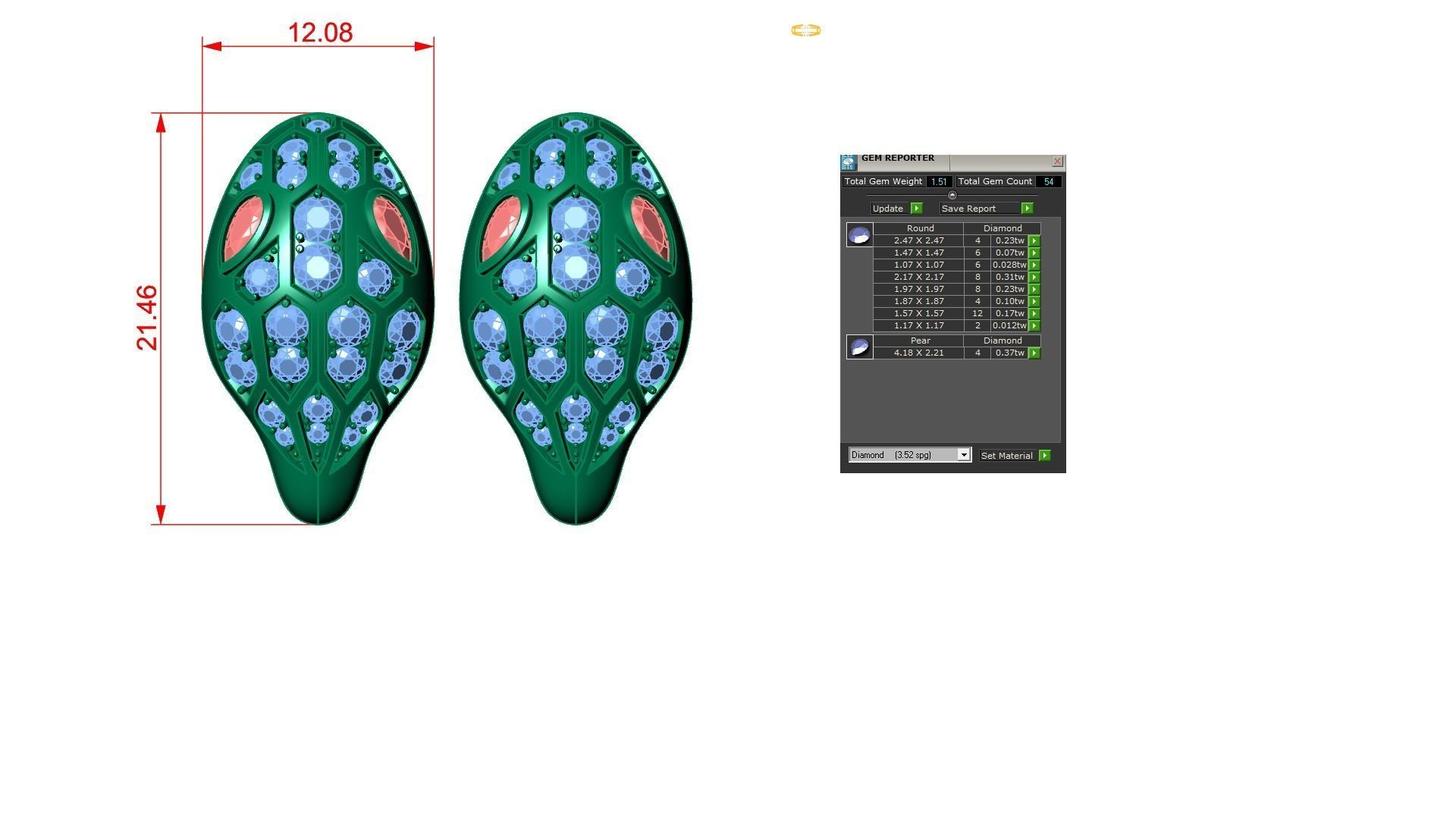 earrings Snake 3D print model_3