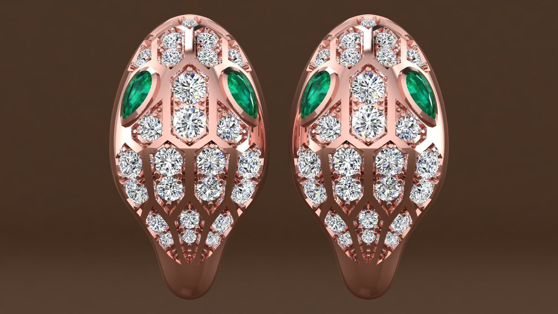 earrings Snake 3D print model_5