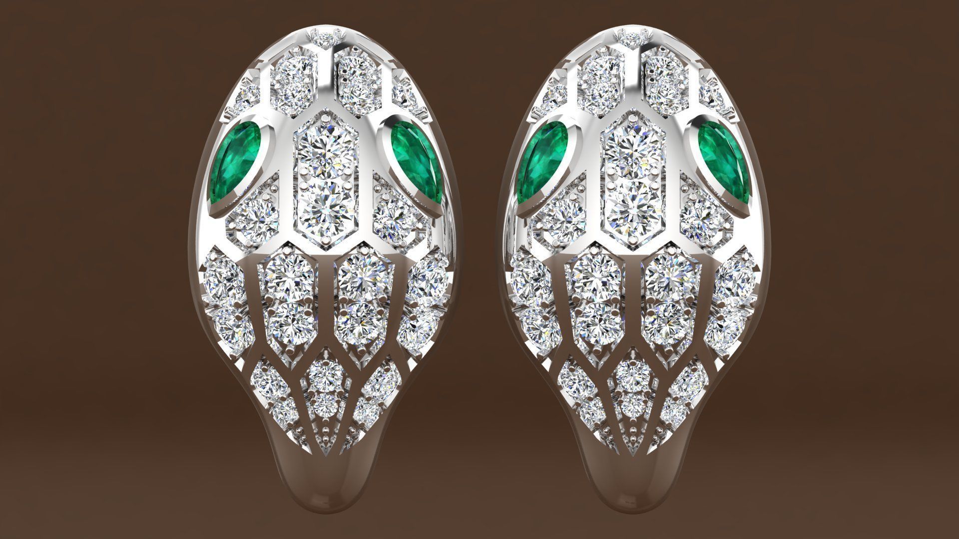 earrings Snake 3D print model_4