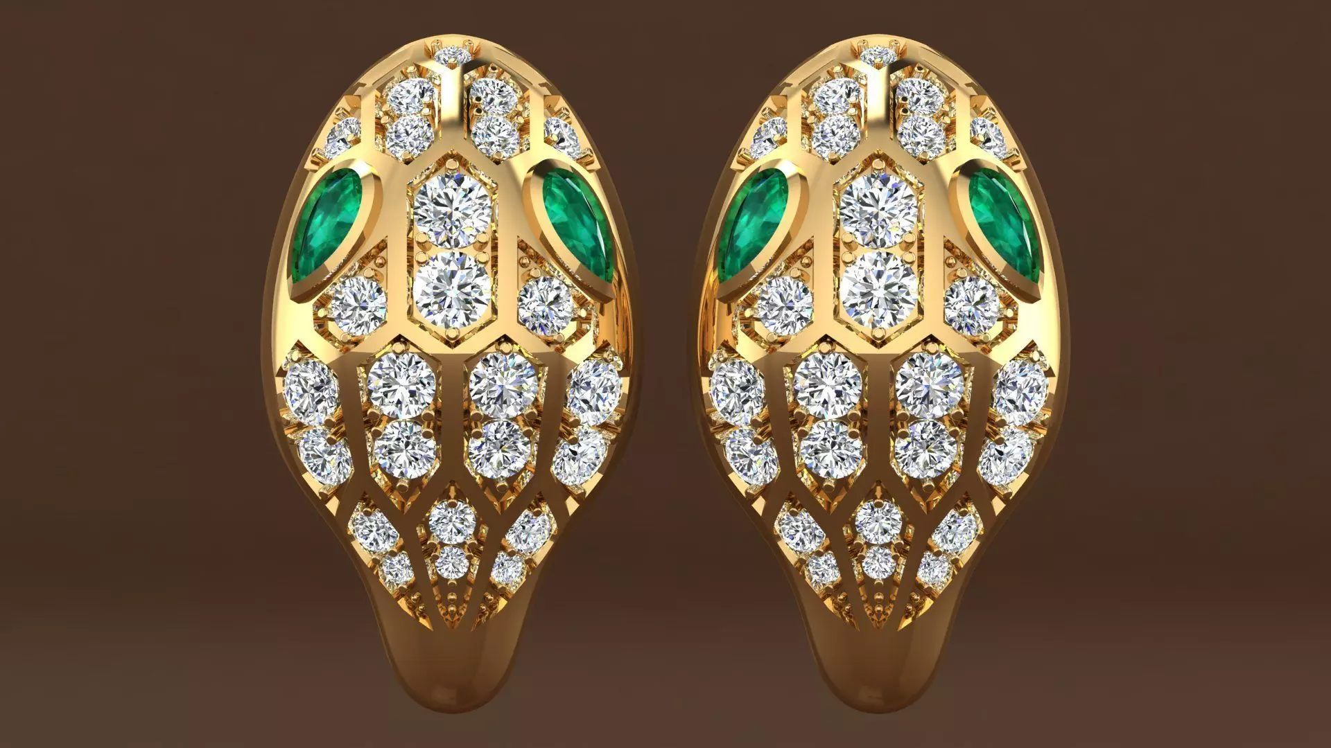 earrings Snake 3D print model_0