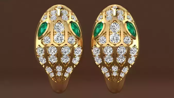 earrings Snake 3D print model