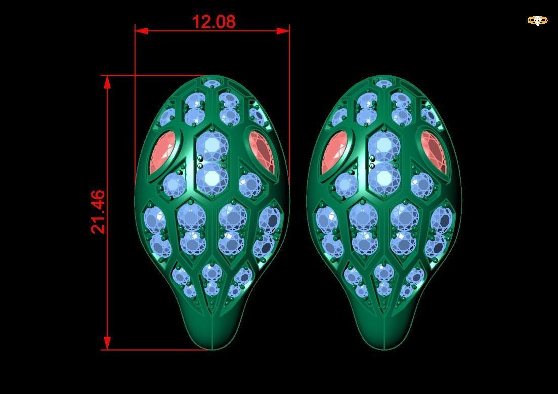 earrings Snake 3D print model_1