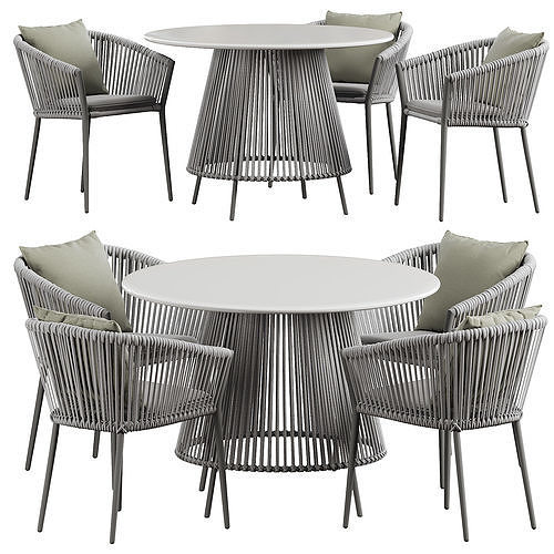 Muse Dining table round 3D model 2