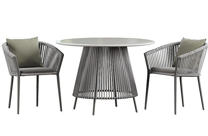 Muse Dining table round 3D model 7