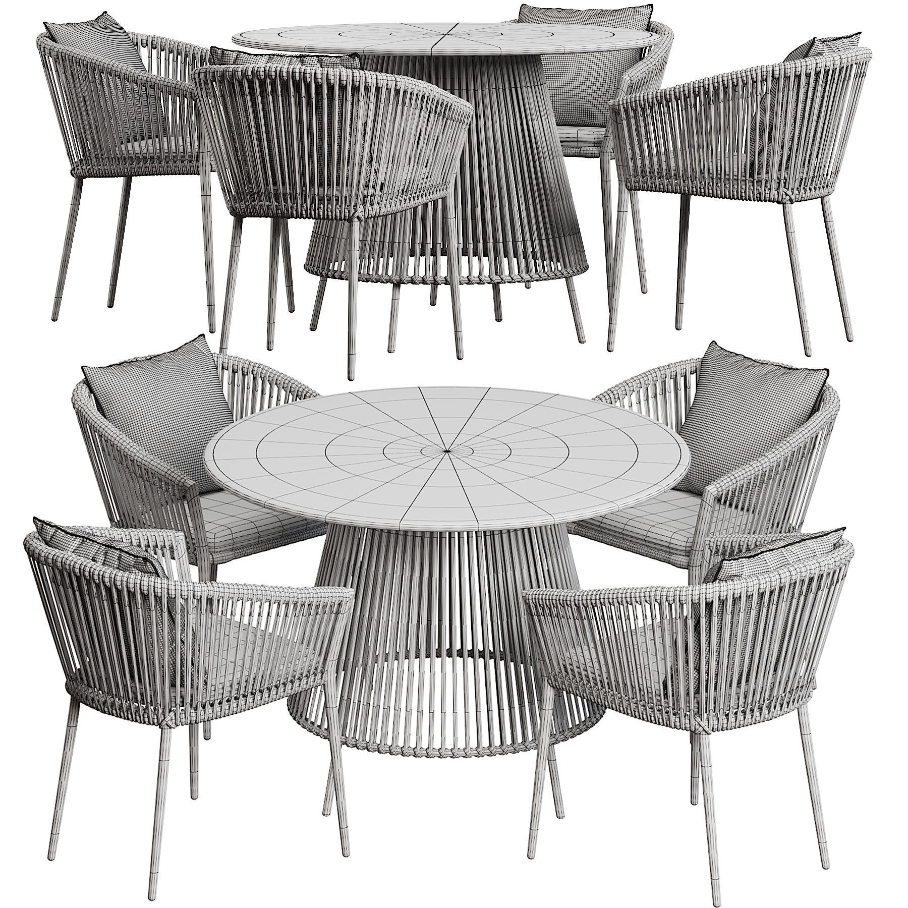 Muse Dining table round 3D model_12