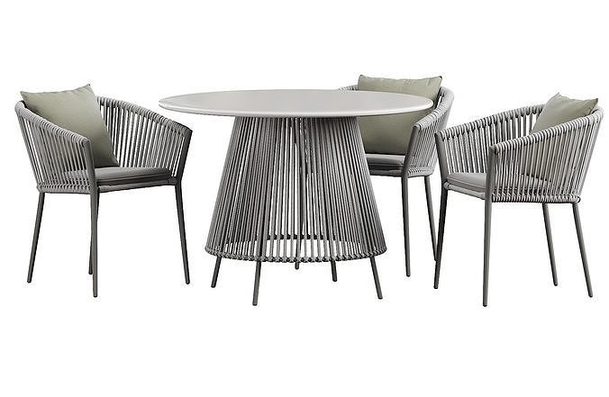 Muse Dining table round 3D model 6