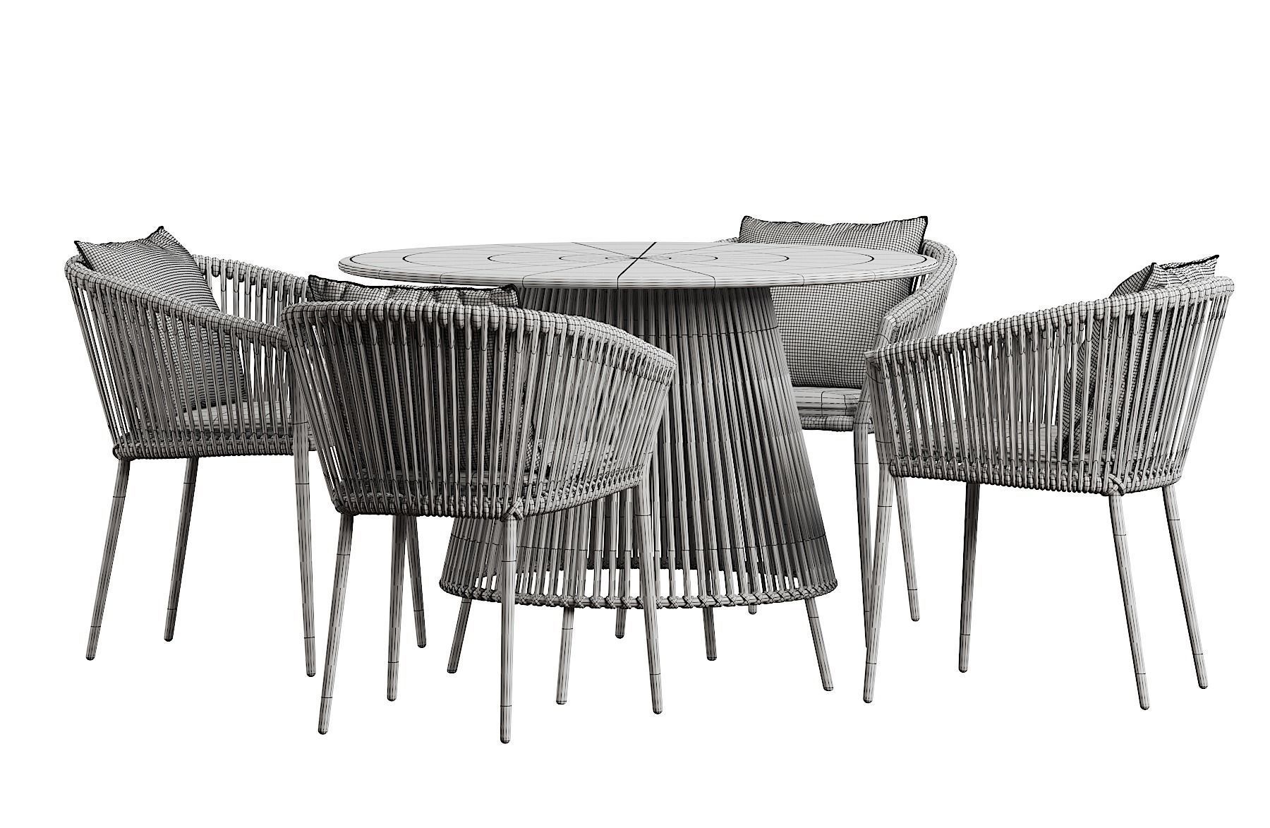 Muse Dining table round 3D model_7
