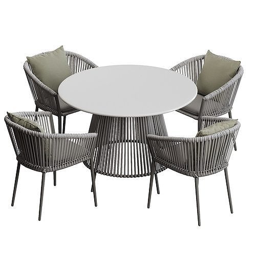 Muse Dining table round 3D model 3