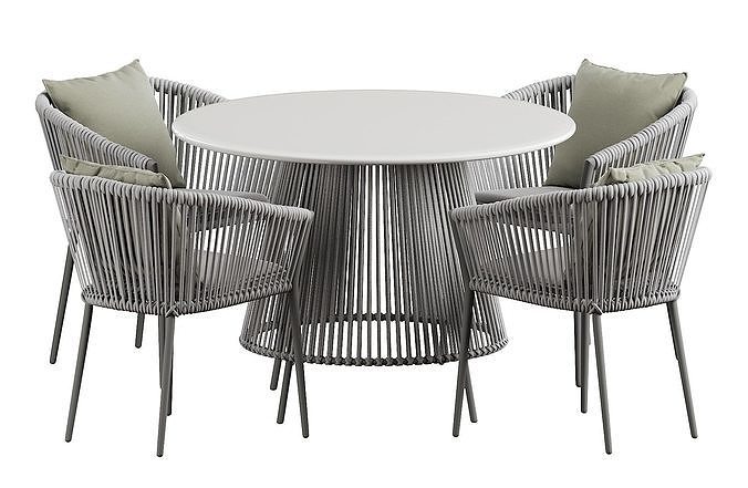 Muse Dining table round 3D model 4