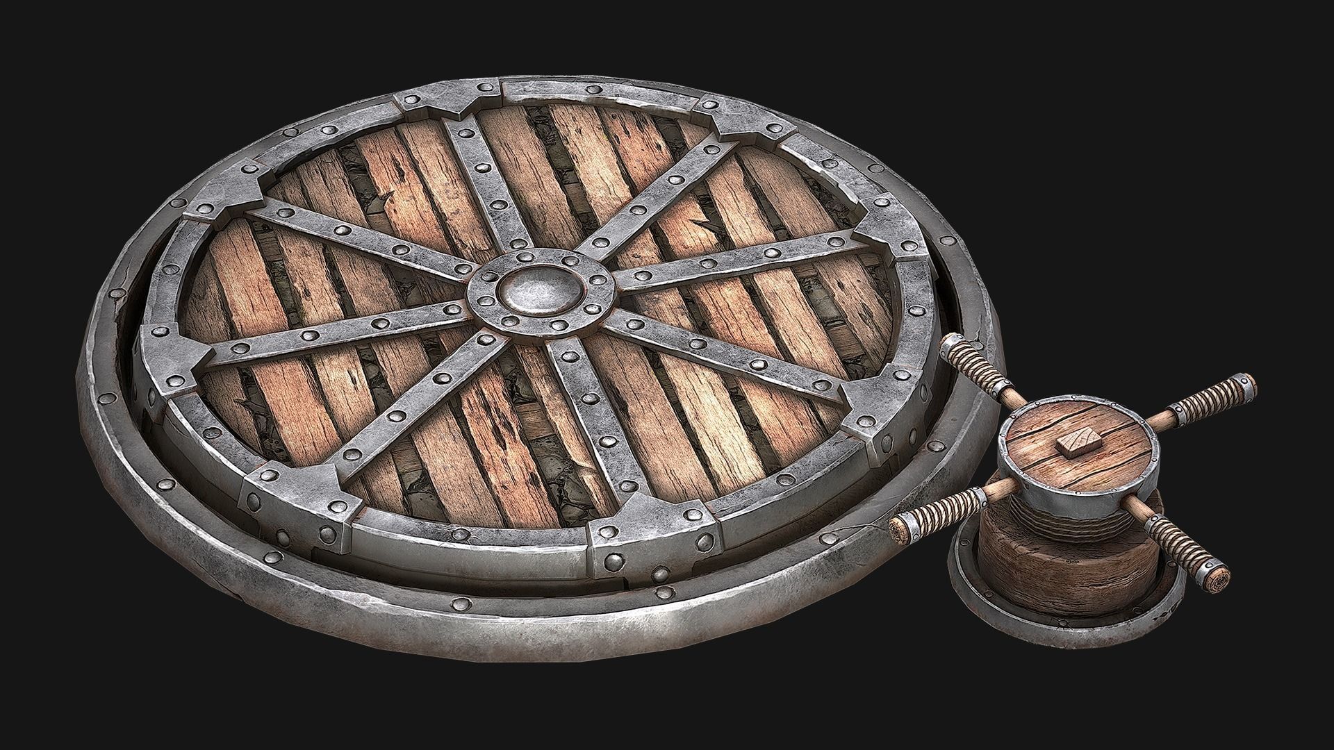 Rotating Platform Low-poly 3D model_2