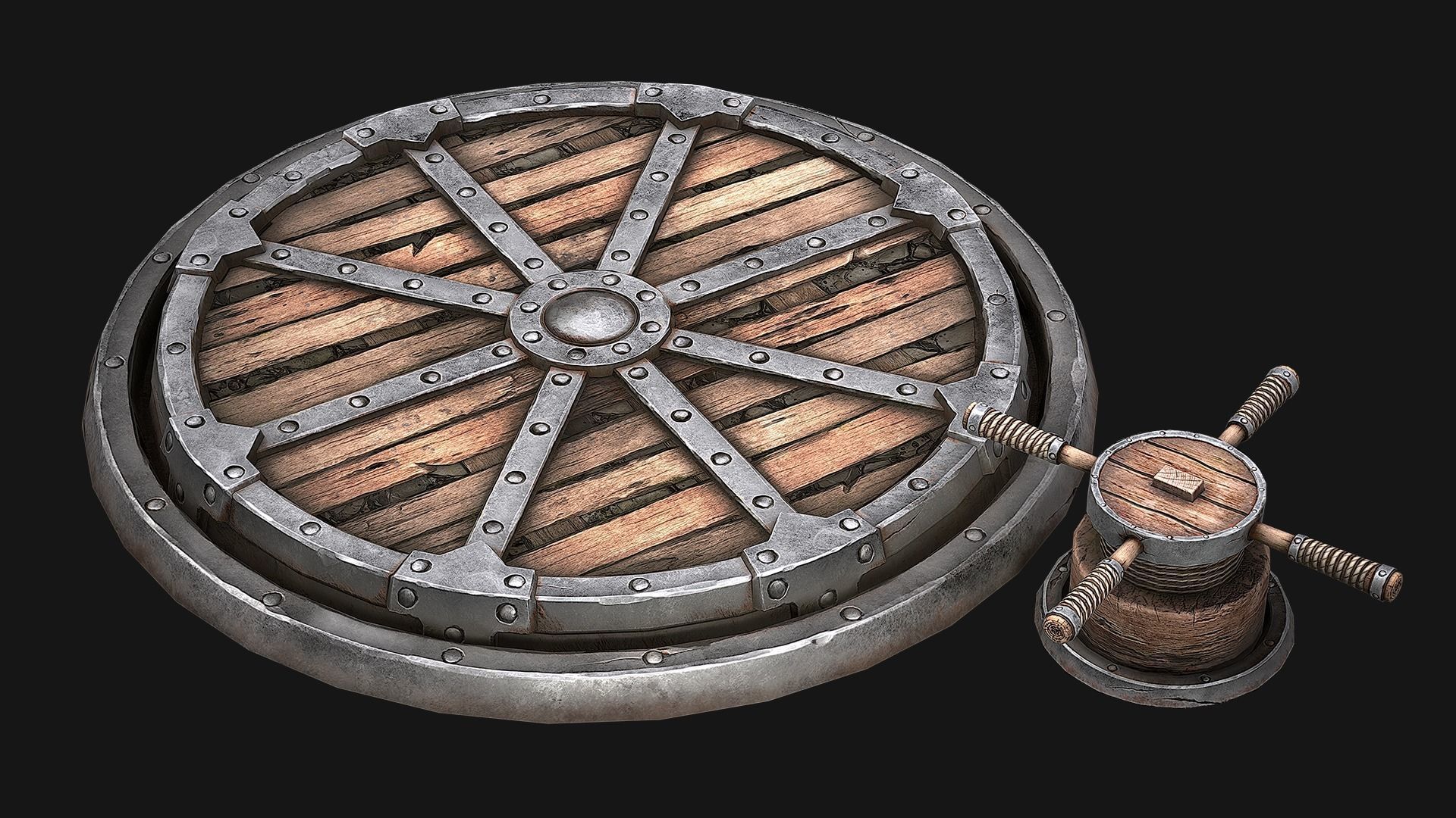 Rotating Platform Low-poly 3D model_5