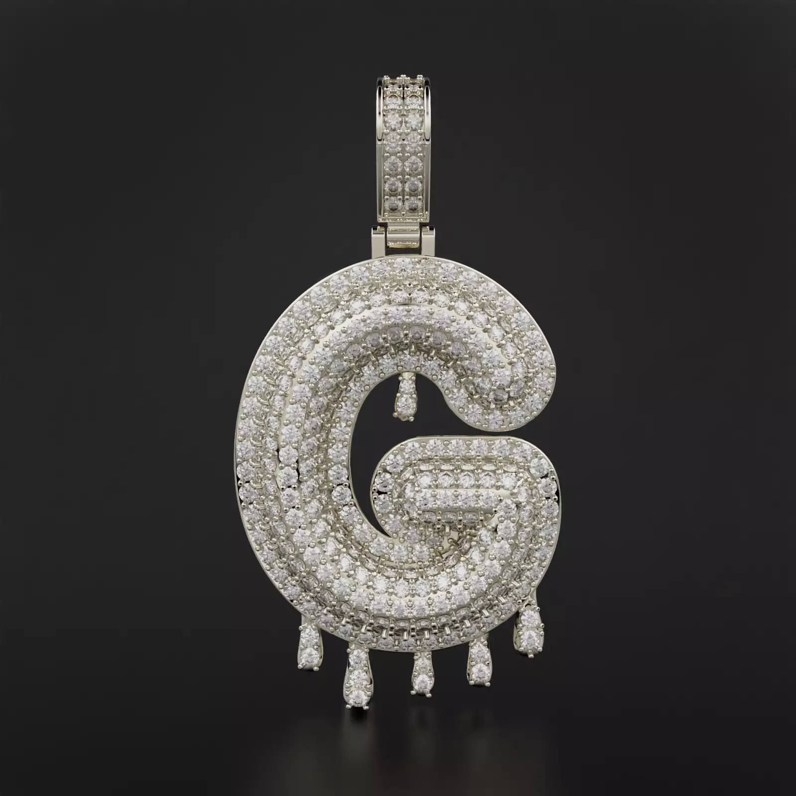 Bubble Letter G with Drip Pendant 3D print model_0