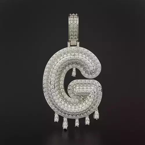 Bubble Letter G with Drip Pendant 3D print model