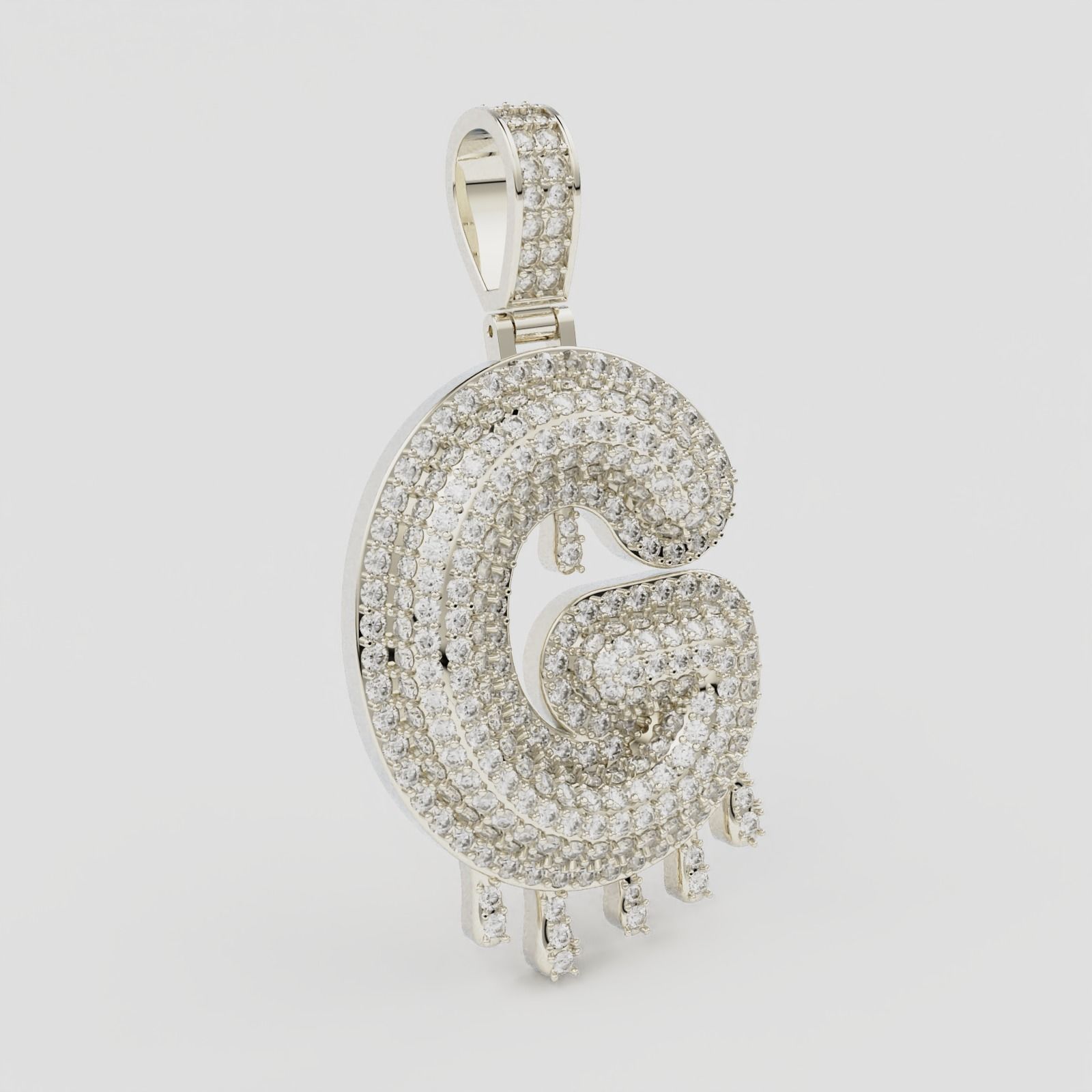 Bubble Letter G with Drip Pendant 3D print model_5