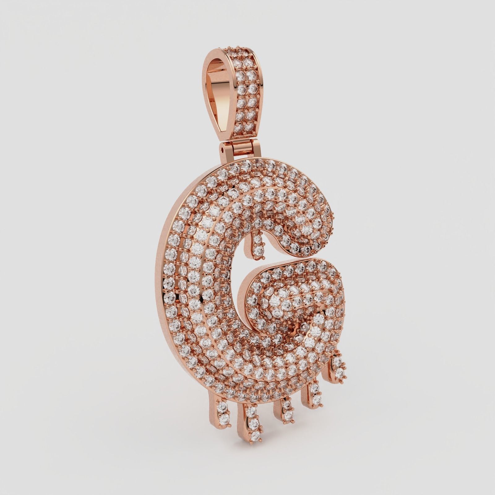 Bubble Letter G with Drip Pendant 3D print model_3