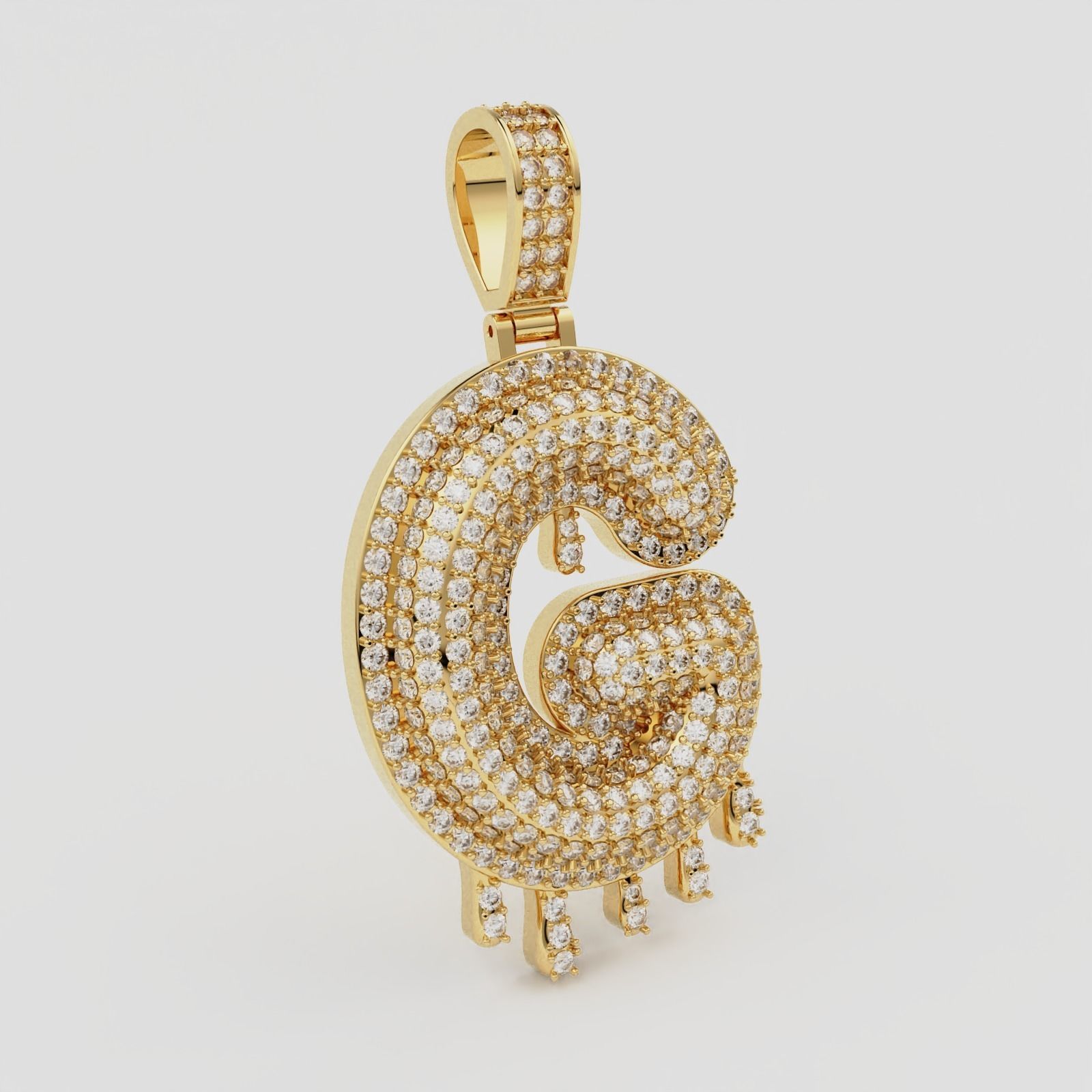 Bubble Letter G with Drip Pendant 3D print model_4
