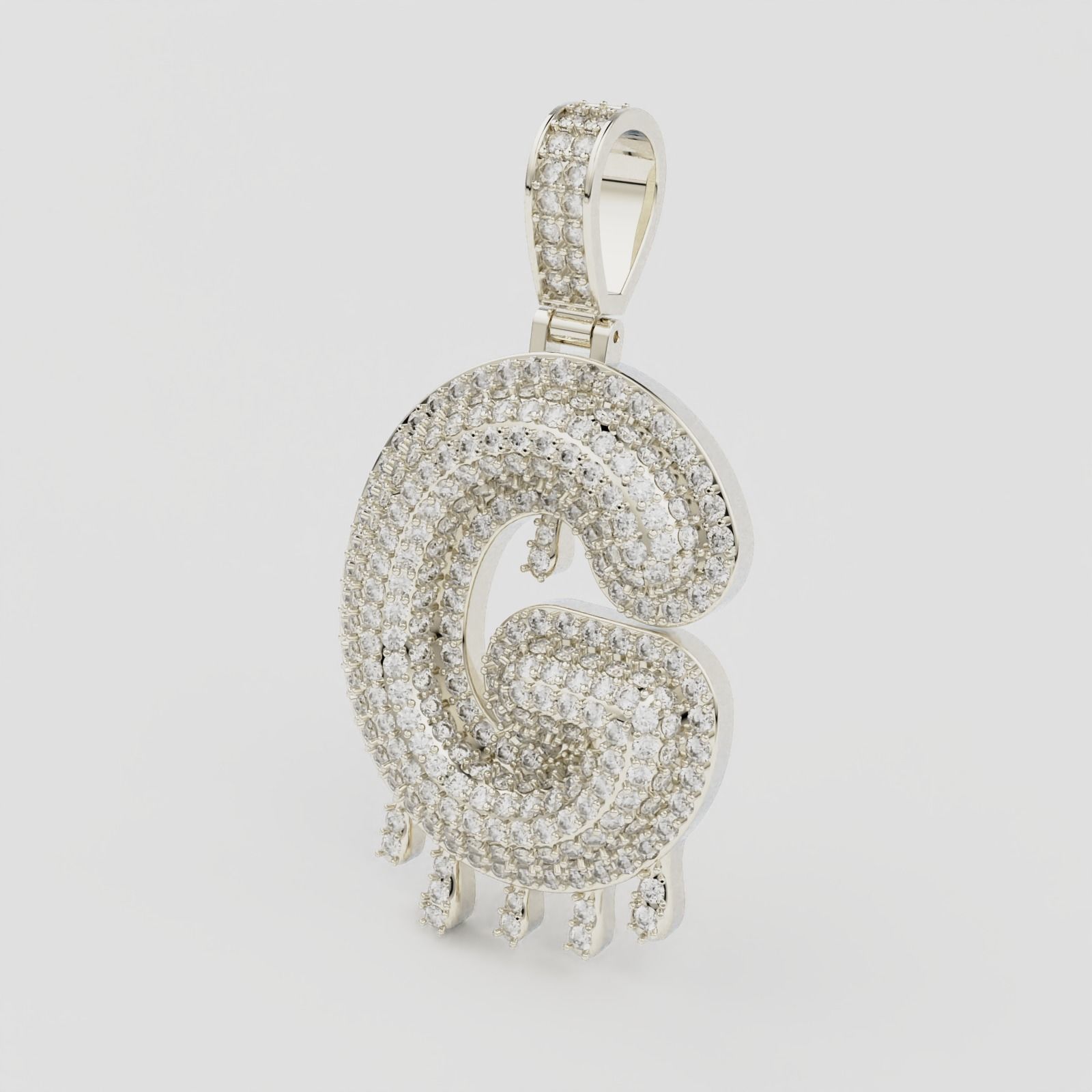 Bubble Letter G with Drip Pendant 3D print model_6