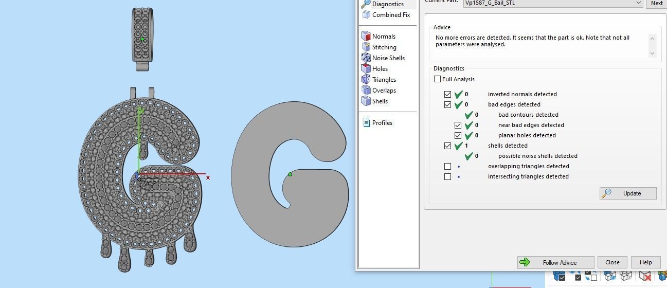 Bubble Letter G with Drip Pendant 3D print model_9