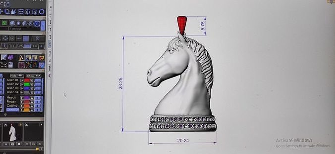 jewelry horse head chess piece 3D print model