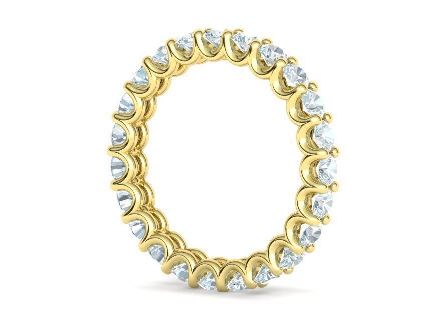 Eternity Diamond Ring  Shared-Claw Band 3dmodel 3D print model_18