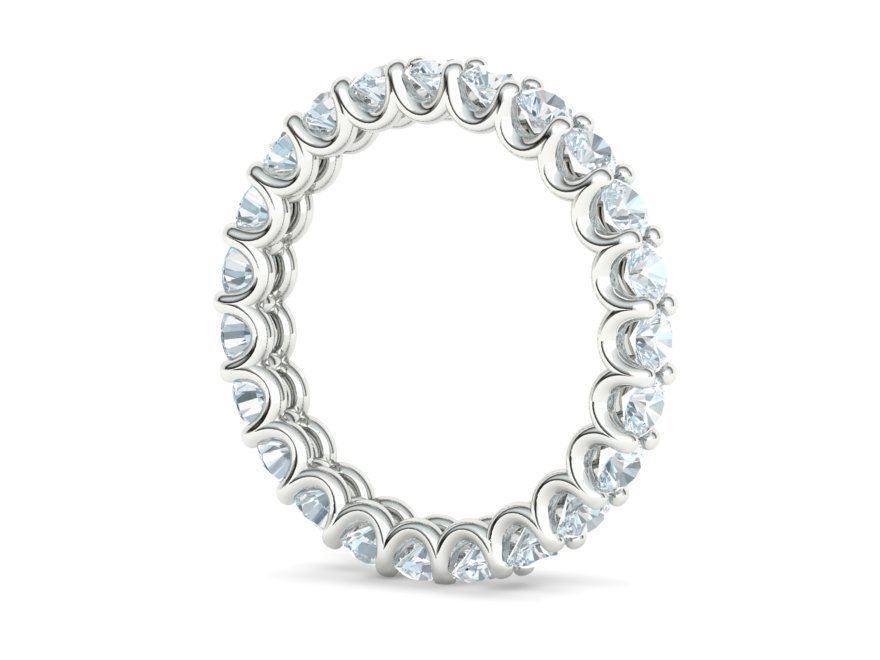Eternity Diamond Ring  Shared-Claw Band 3dmodel 3D print model_17