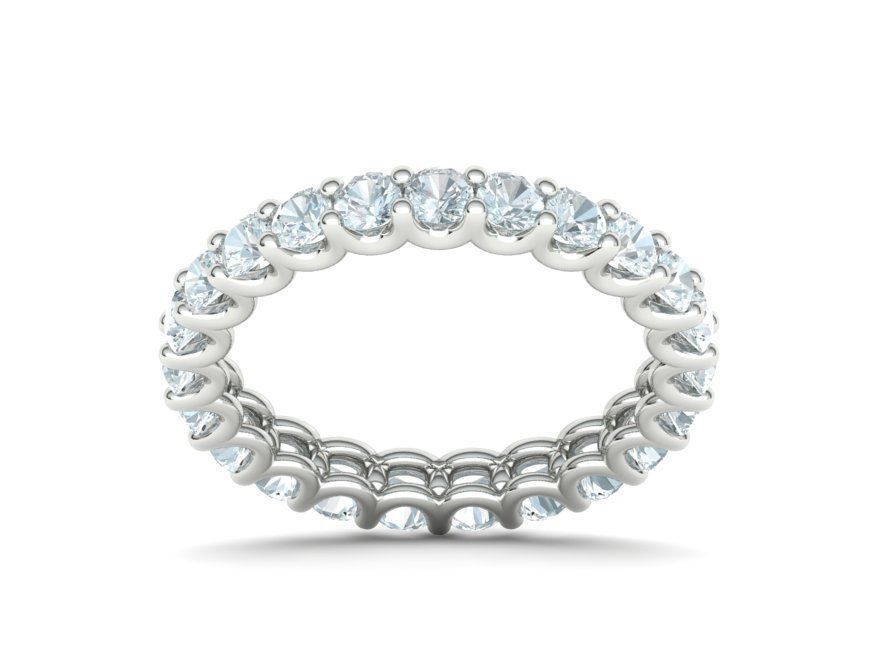 Eternity Diamond Ring  Shared-Claw Band 3dmodel 3D print model_11